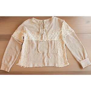 Boho Hippie Crochet Lace Gimnicks Women's Top Size Small